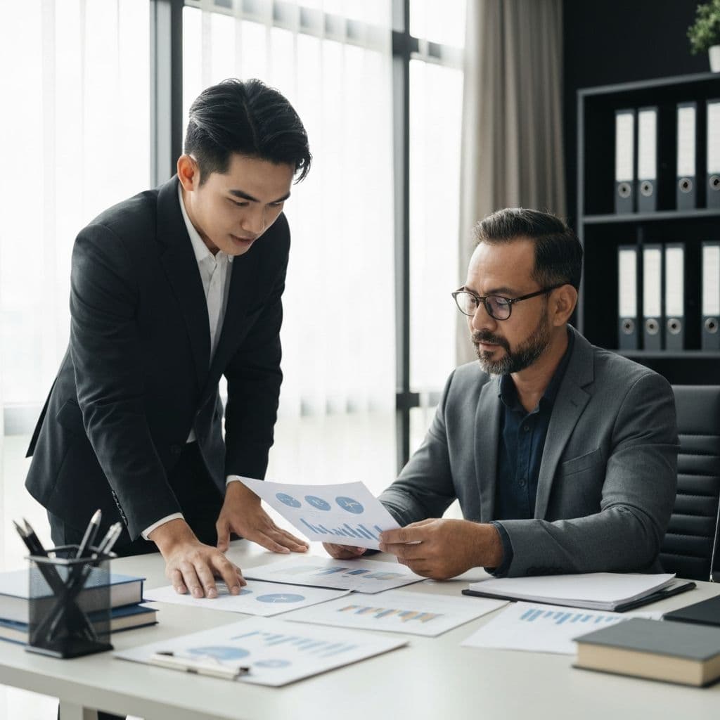 Professional accountant helping with company dissolution